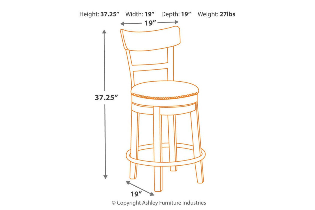 Pinnadel Light Brown Counter Height Bar Stool - D542-124 - Lara Furniture