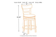 Pinnadel Light Brown Counter Height Bar Stool - D542-124 - Lara Furniture