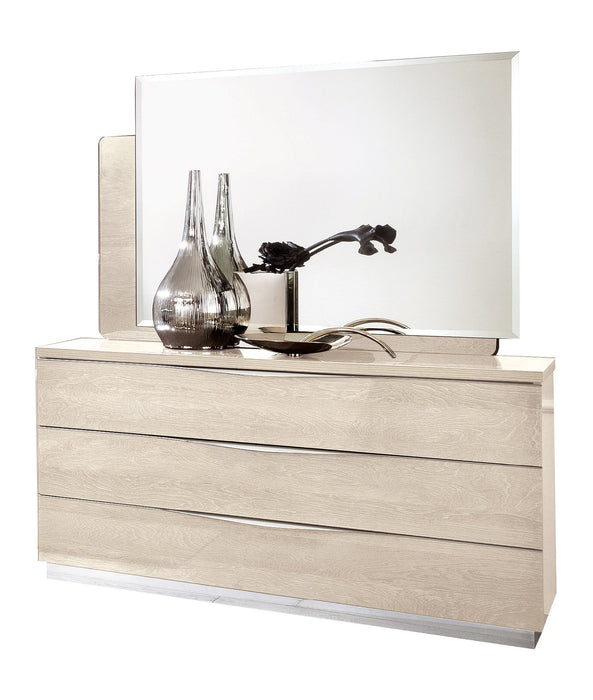 Platinum Legno Double Dresser/Single Dresser/Mirror Ivory Set - Lara Furniture