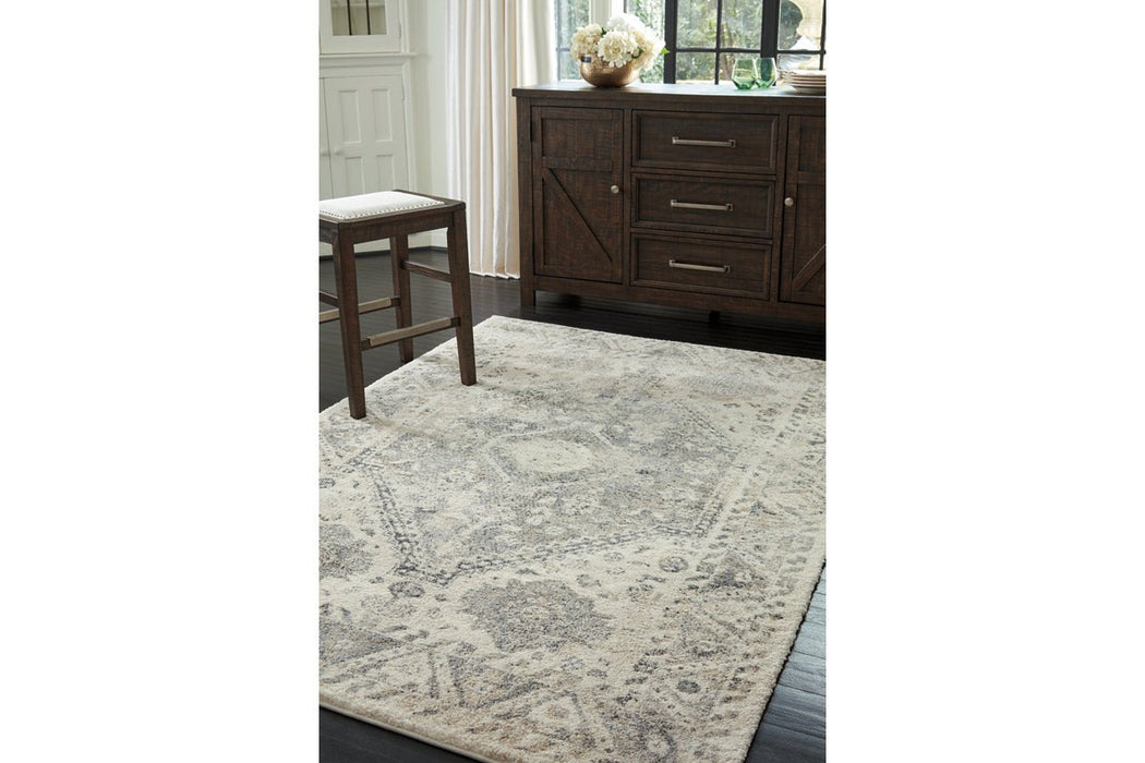 Precia Gray/Cream 5'3" x 7'3" Rug - R404132 - Lara Furniture