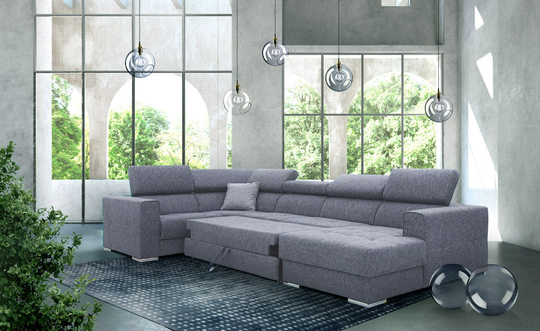 Quartz Sectional Right W/Electric Recliner And Bed - i31017 - Lara Furniture