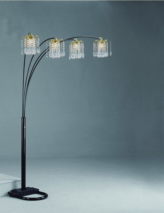 Rain Drop Arc Black 84" Floor Lamp - 4893BK - Lara Furniture