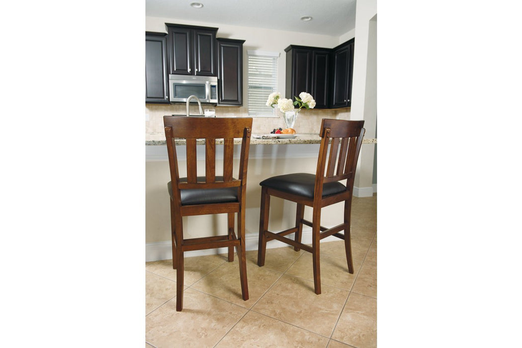 Ralene Medium Brown Counter Height Bar Stool (Set of 2) - D594-124 - Lara Furniture