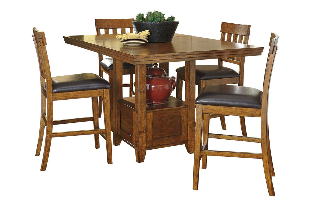 Ralene Medium Brown Counter Height Dining Extension Table - D594-42 - Lara Furniture