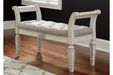 Realyn Antique White Accent Bench - A3000157 - Lara Furniture