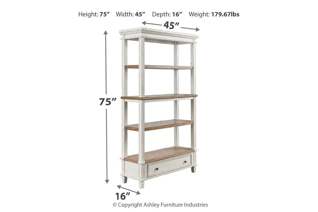 Realyn Brown/White 75" Bookcase - H743-70 - Lara Furniture