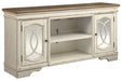 Realyn Chipped White 74" TV Stand - W743-68 - Lara Furniture