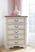 Realyn Chipped White Chest of Drawers - B743-45 - Lara Furniture