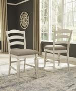 Realyn Chipped White Counter Height Bar Stool (Set of 2) - D743-124 - Lara Furniture