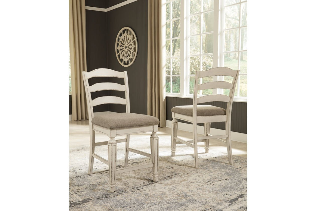 Realyn Chipped White Counter Height Bar Stool (Set of 2) - D743-124 - Lara Furniture