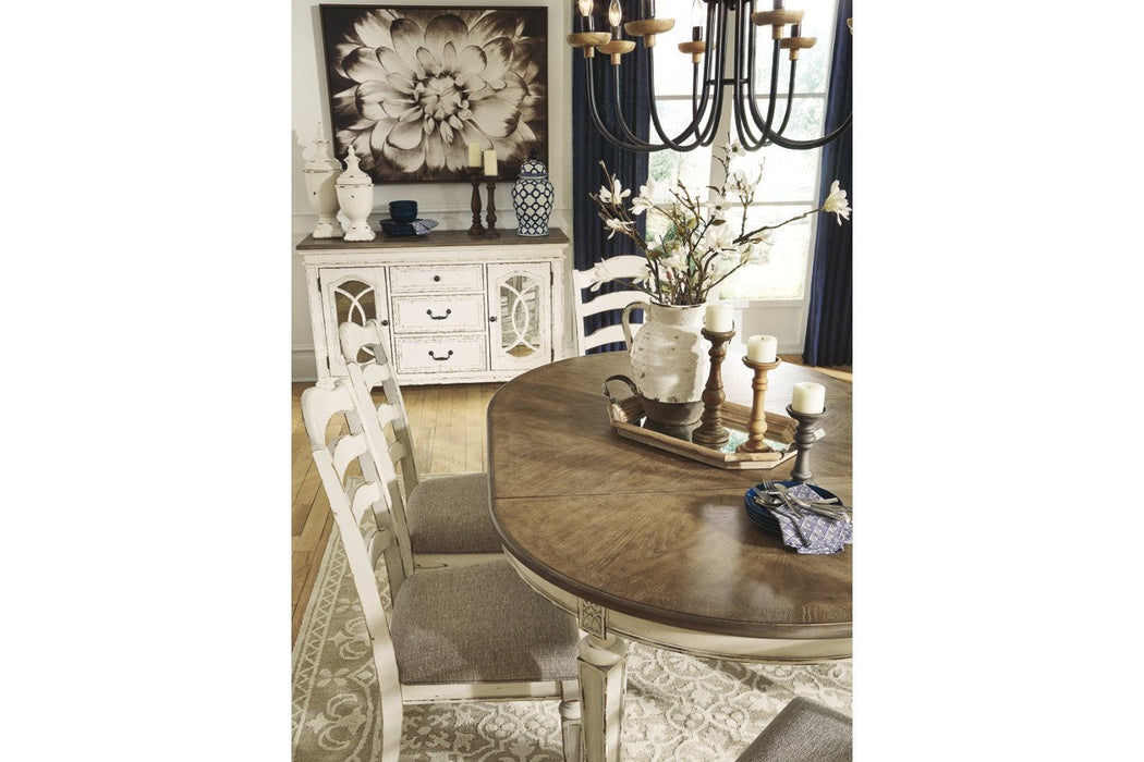 Realyn Chipped White Dining Extension Table - D743-35 - Lara Furniture