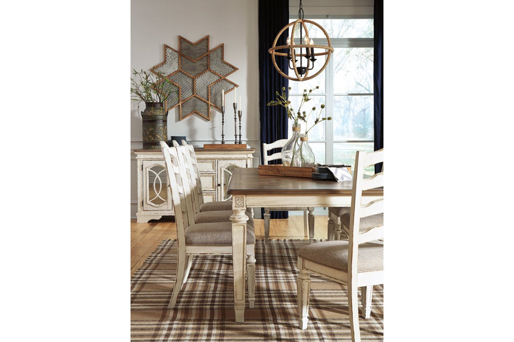 Realyn Chipped White Dining Extension Table - D743-45 - Lara Furniture