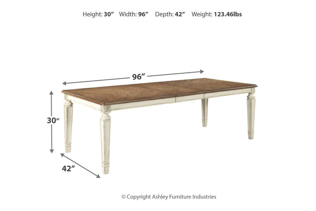 Realyn Chipped White Dining Extension Table - D743-45 - Lara Furniture