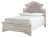 Realyn Chipped White Full Upholstered Bed - Lara Furniture