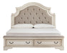 Realyn Chipped White King Storage Panel Bed - Lara Furniture