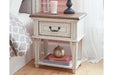 Realyn Chipped White Nightstand - B743-91 - Lara Furniture