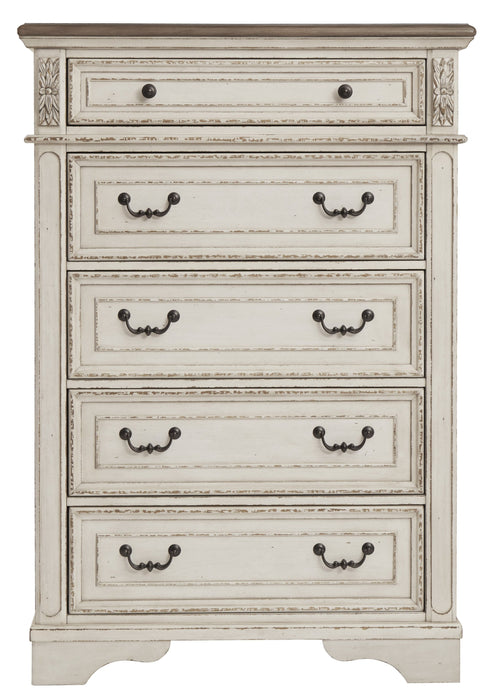 Realyn Chipped White Panel Bedroom Set - Lara Furniture