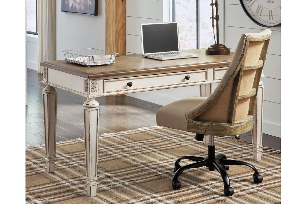 Realyn White/Brown 60" Home Office Desk - H743-34 - Lara Furniture