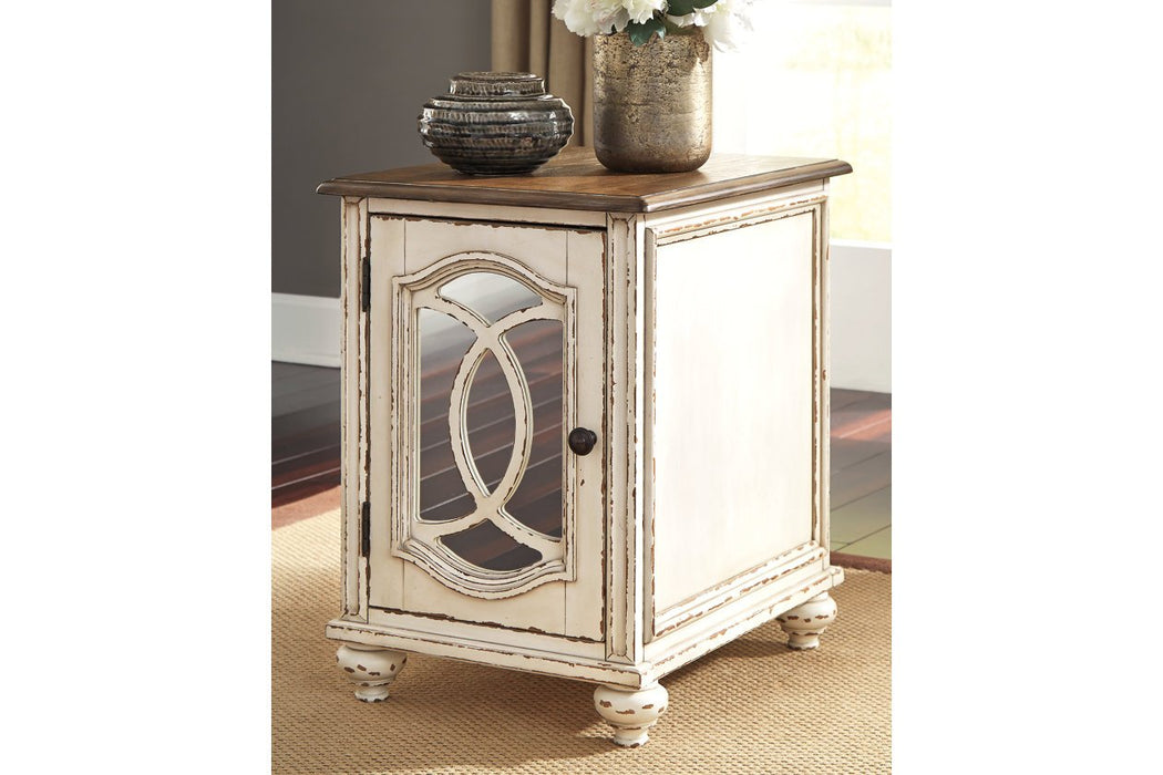 Realyn White/Brown Chairside End Table - T743-7 - Lara Furniture