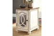 Realyn White/Brown Chairside End Table - T743-7 - Lara Furniture