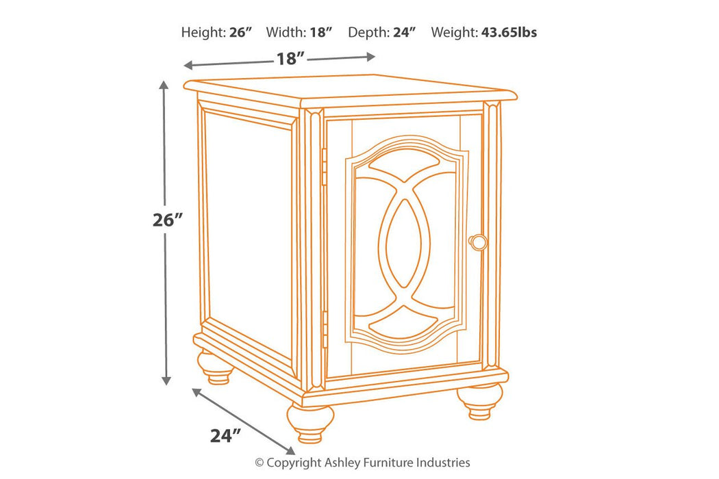 Realyn White/Brown Chairside End Table - T743-7 - Lara Furniture