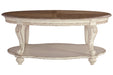 Realyn White/Brown Coffee Table - T743-0 - Lara Furniture