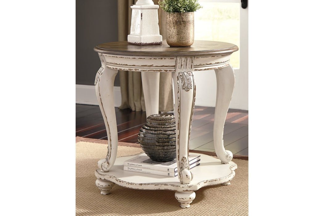 Realyn White/Brown End Table - T743-6 - Lara Furniture