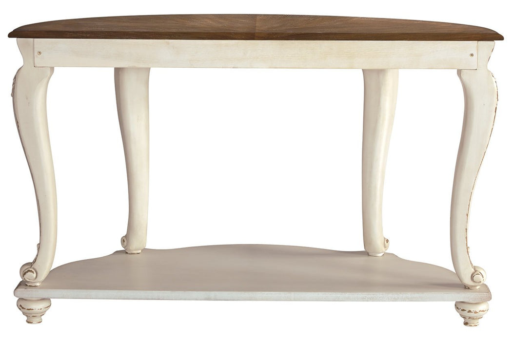 Realyn White/Brown Sofa Table - T743-4 - Lara Furniture