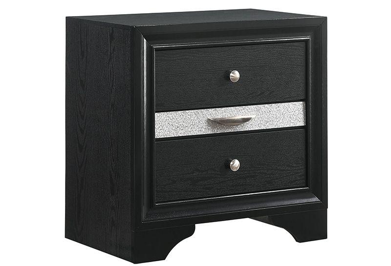 Regata Black Nightstand - B4670-2 - Lara Furniture