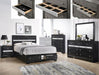 Regata Black Storage Platform Bedroom Set - Lara Furniture