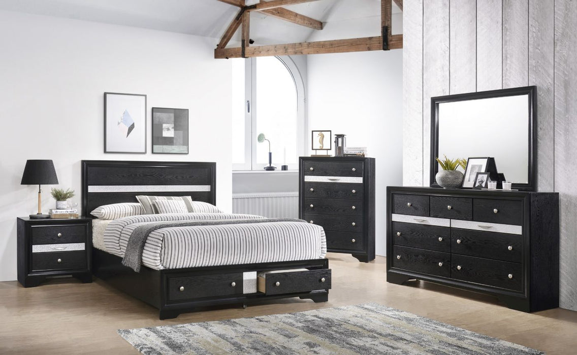 Regata Black Storage Platform Bedroom Set - Lara Furniture