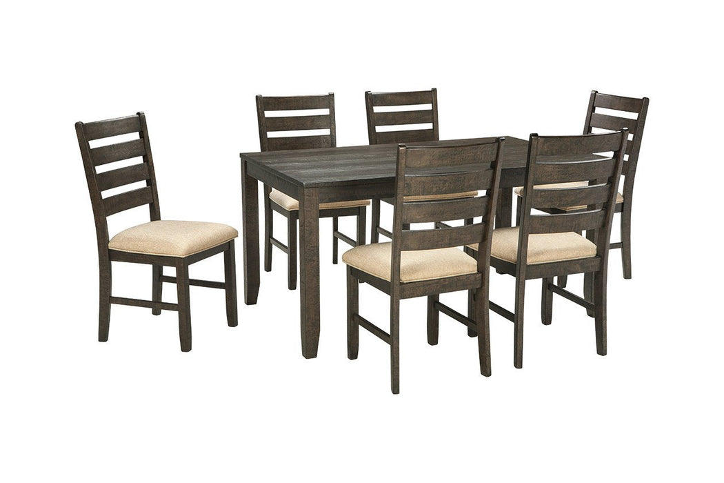 Rokane Brown Dining Table and Chairs (Set of 7) - D397-425 - Lara Furniture