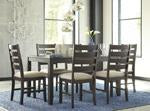 Rokane Brown Dining Table and Chairs (Set of 7) - D397-425 - Lara Furniture