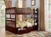 Rowe Cherry Full/Full Bunk Bed - Lara Furniture