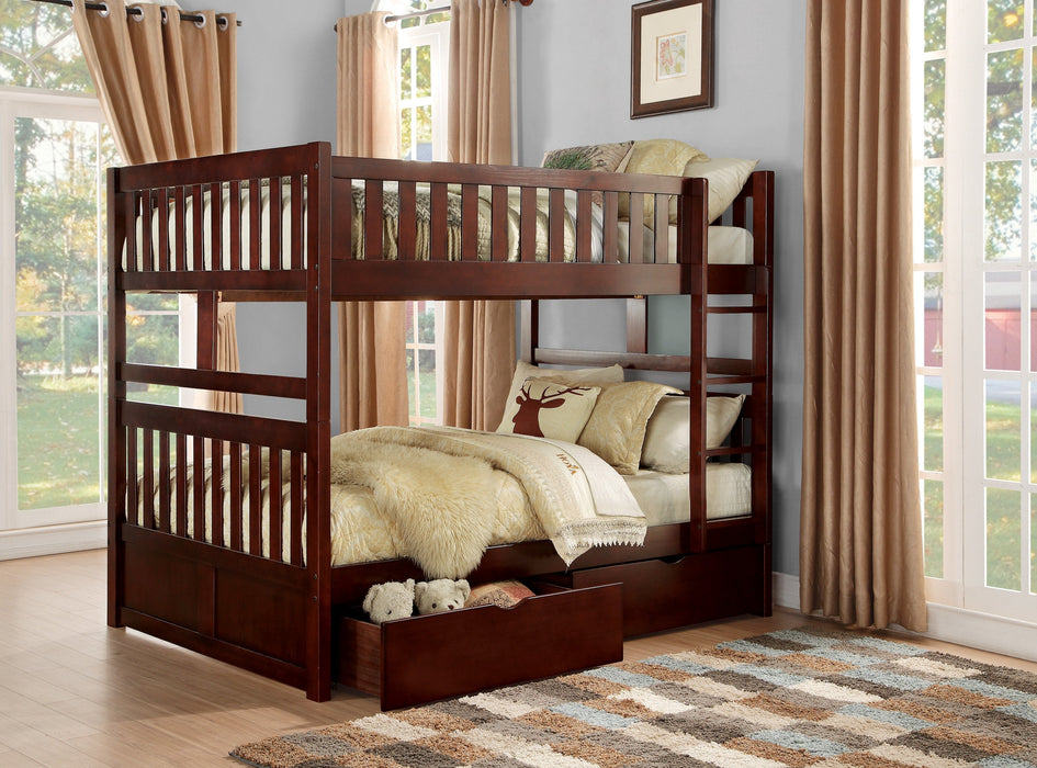 Rowe Cherry Full/Full Bunk Bed - Lara Furniture