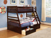 Rowe Cherry Twin/Full Bunk Bed - Lara Furniture