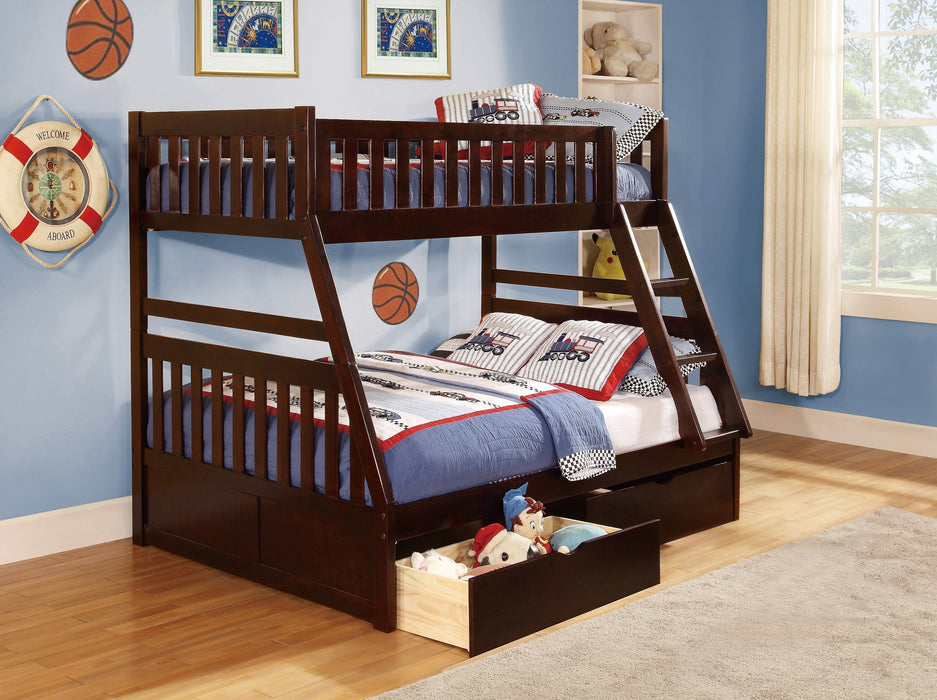 Rowe Cherry Twin/Full Bunk Bed - Lara Furniture