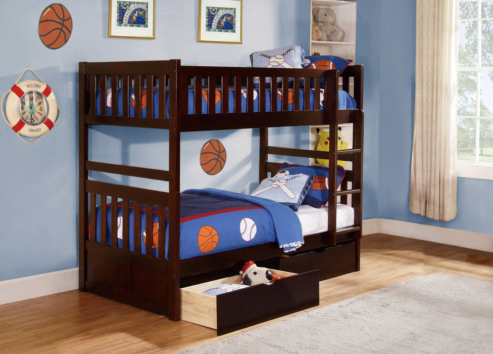 Rowe Cherry Twin/Twin Bunk Bed - Lara Furniture