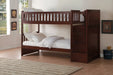 Rowe Cherry Twin/Twin Reversible Step Storage Bunk Bed - Lara Furniture