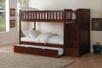 Rowe Cherry Twin/Twin Reversible Step Storage Bunk Bed - Lara Furniture