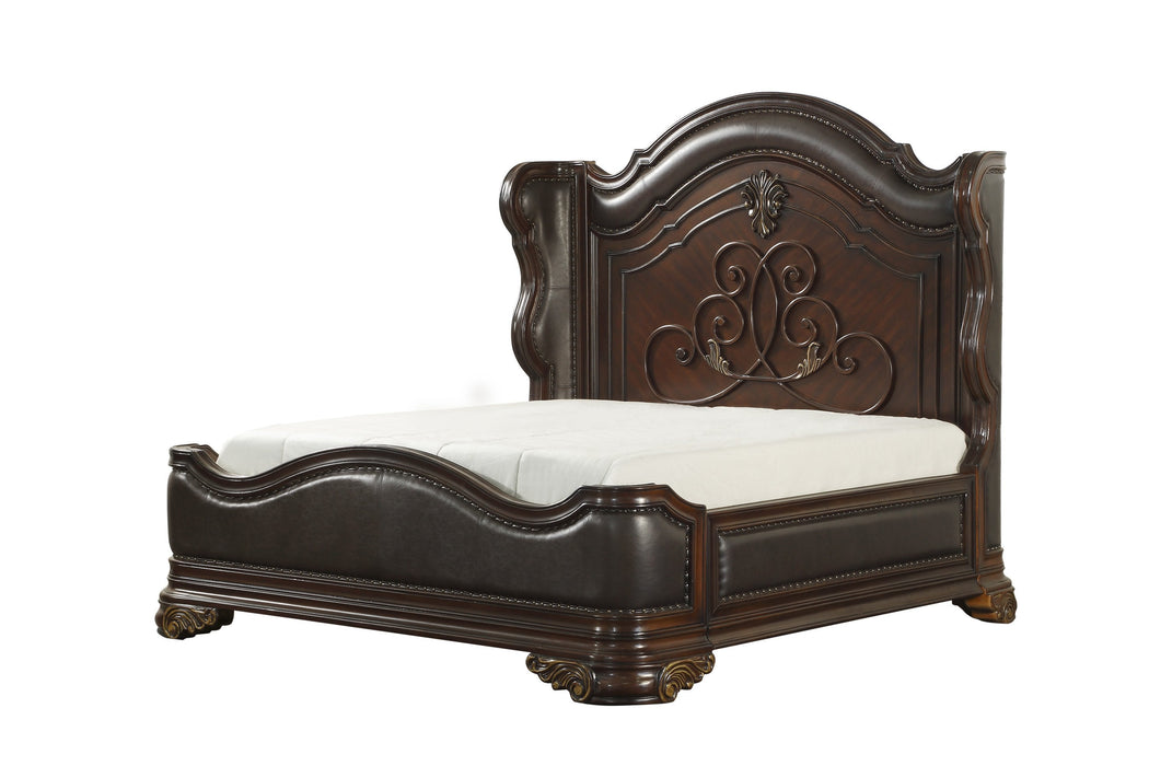 Royal Highlands Rich Cherry Queen Panel Bed - 1603-1 - Lara Furniture