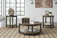 Roybeck Light Brown/Bronze Table (Set of 3) - T411-13 - Lara Furniture