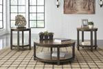 Roybeck Light Brown/Bronze Table (Set of 3) - T411-13 - Lara Furniture