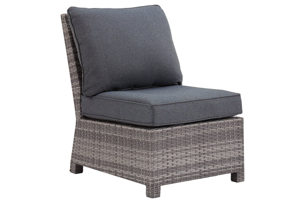 Salem Beach Gray Armless Chair with Cushion - P440-846 - Lara Furniture