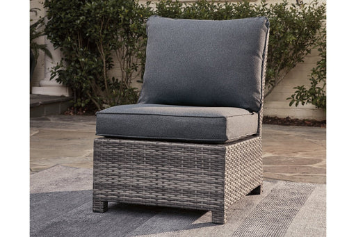 Salem Beach Gray Armless Chair with Cushion - P440-846 - Lara Furniture