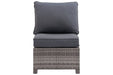 Salem Beach Gray Armless Chair with Cushion - P440-846 - Lara Furniture