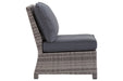 Salem Beach Gray Armless Chair with Cushion - P440-846 - Lara Furniture