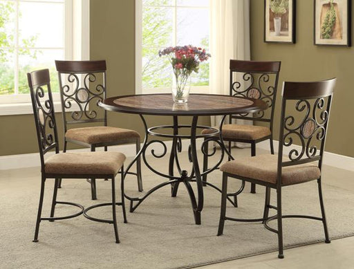 Sarah Brown Round Dining Set - Lara Furniture