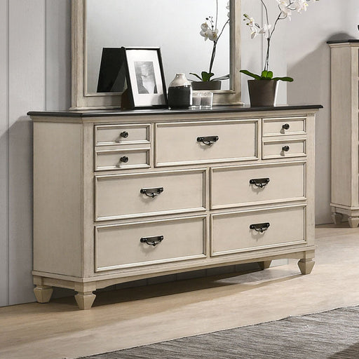 Sawyer Antique White/Brown Dresser - B9100-1 - Lara Furniture