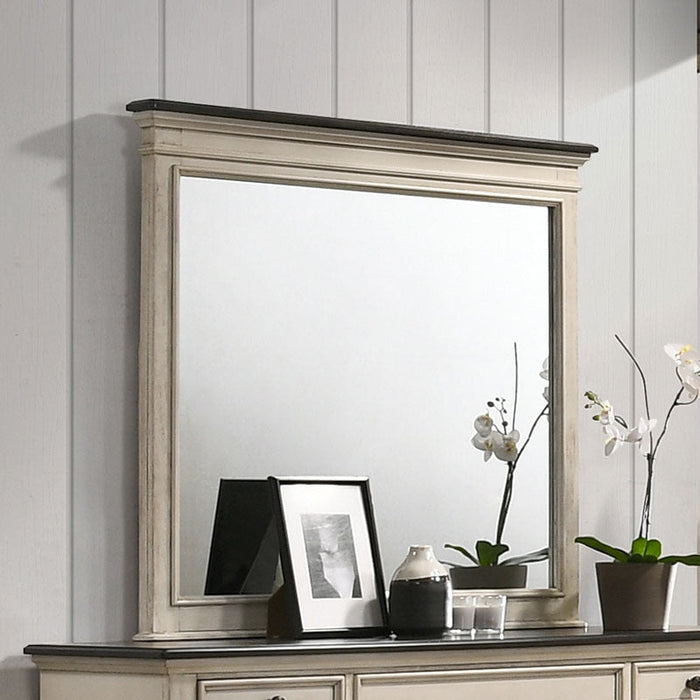 Sawyer Antique White/Brown Mirror - B9100-11 - Lara Furniture